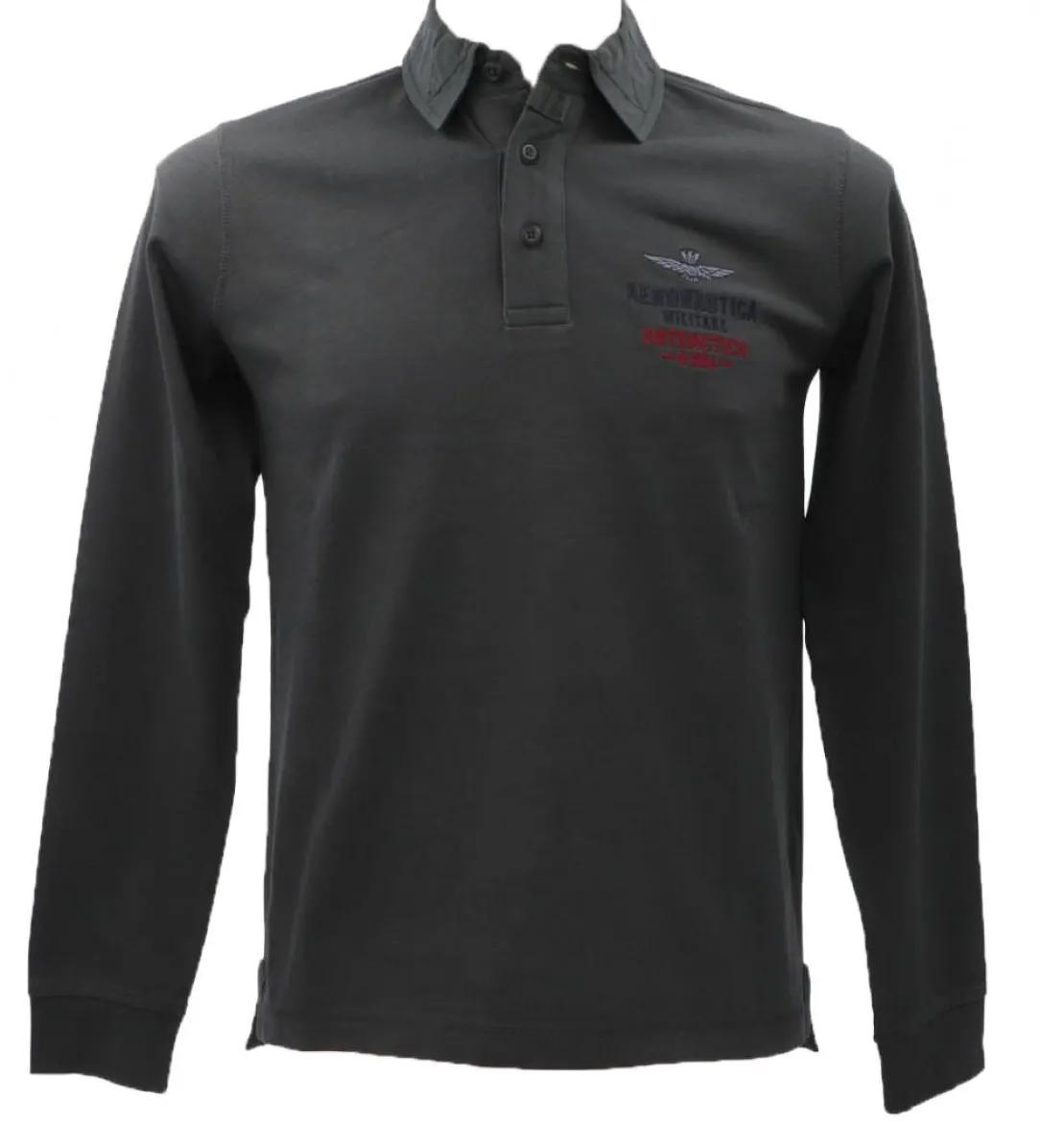 polo_ml_poj_verde_0.webp Aereonautica Militare Abbigliamento Polo-POLO M.L. PO1719J565 Verde