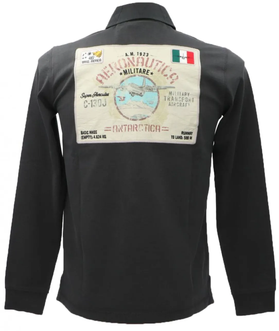 polo_ml_poj_verde_2.webp Aereonautica Militare Abbigliamento Polo-POLO M.L. PO1719J565 Verde