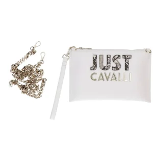 Just Cavalli Donna Pochette-Range C cut out logo piton Bianco