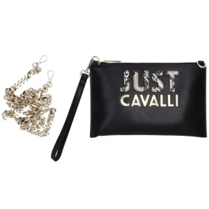 Just Cavalli Donna Pochette-Range C cut out logo piton Nero