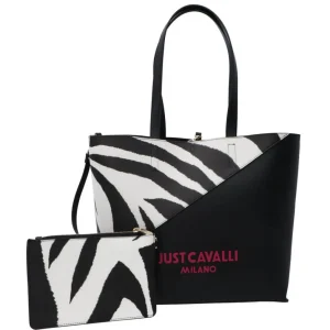 Just Cavalli Donna Shopper-Range U Basic Shopper Bianco Nero