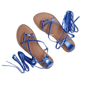 Coral Blue Donna Sandali-Rasoterra stringato Blu