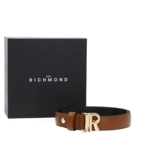Richmond Donna Cinture-REAL LEATHER BELT BROGELOS Cuoio