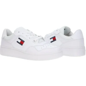 Tommy Hilfiger Uomo Sneakers-Retro Basket cupsole tumble Bianco