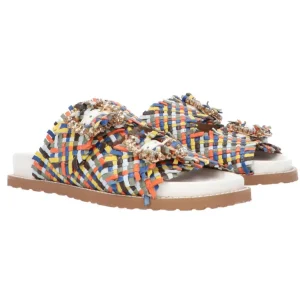Coral Blue Donna Sandali-SANDALO PAGLIA Multicolore