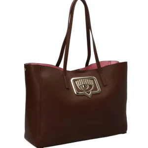 Chiara Ferragni Donna Borse A Spalla-SHOPPER GRAINY EYELIKE Marrone