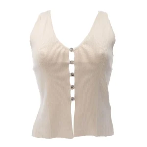 Guess Donna Top-SL ALPHABET CHARM MEGHIEN SWTR Beige