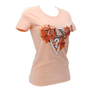 Guess Donna T-Shirt-TROPICAL TRIANGLE TEE Rosa Pesca