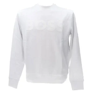 Boss Uomo Felpe-WE BASIC CREW Bianco