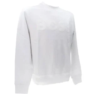Boss Uomo Felpe-WE BASIC CREW Bianco