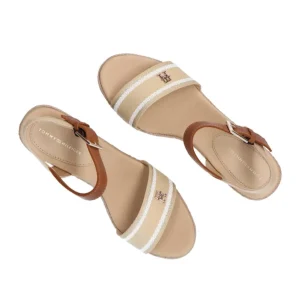 Tommy Hilfiger Donna Sandali-Webbing Wedge FW0FW08044 Beige